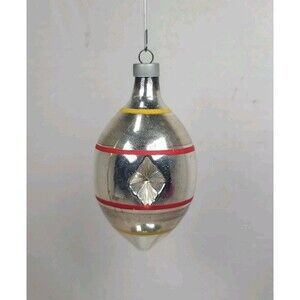 Vintage Double Indent Teardrop Christmas Ornament, Premier Glass 3.25"